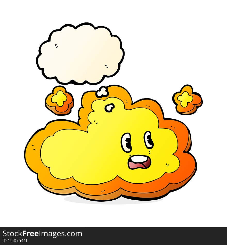 cartoon cloud with thought bubble