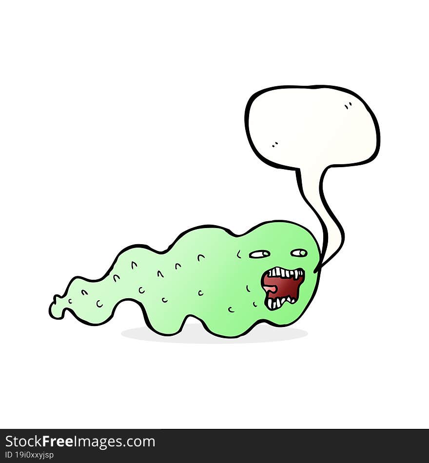 Cartoon Ghost With Speech Bubble