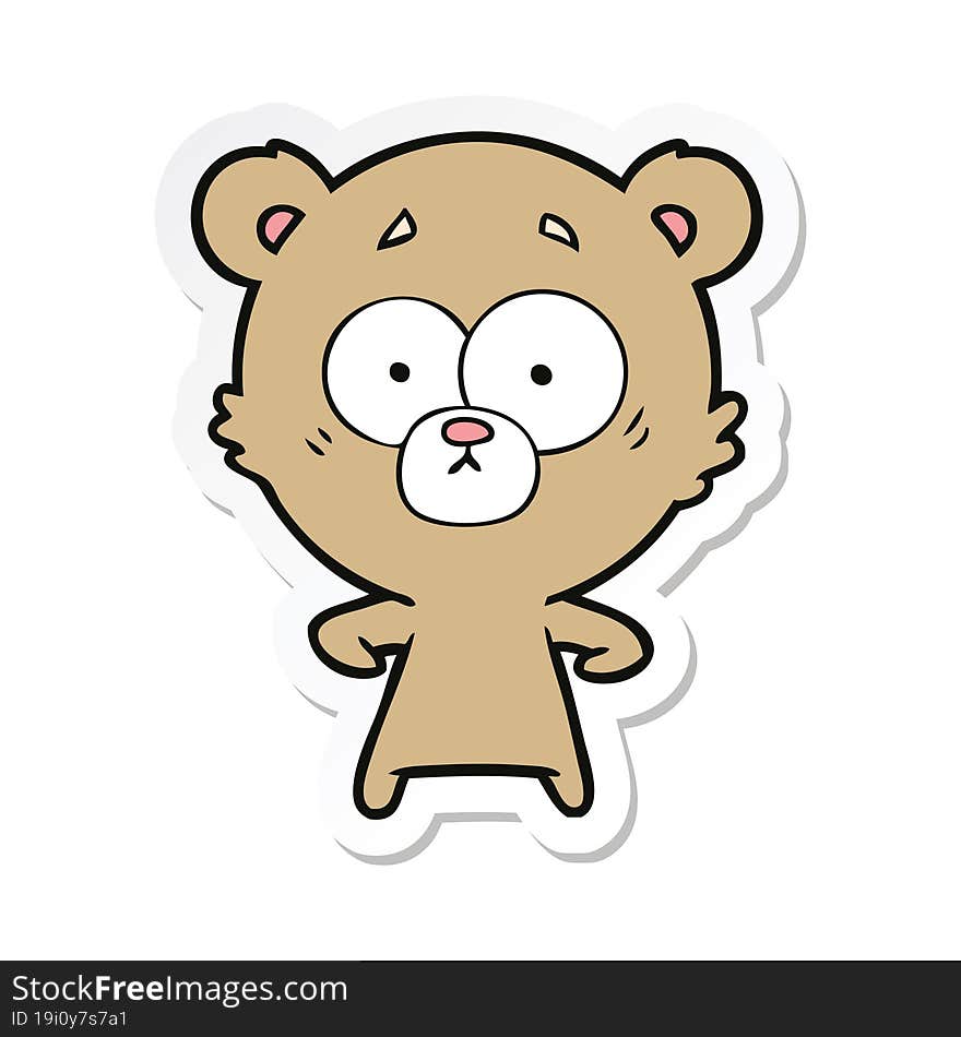 sticker of a cartoon bear