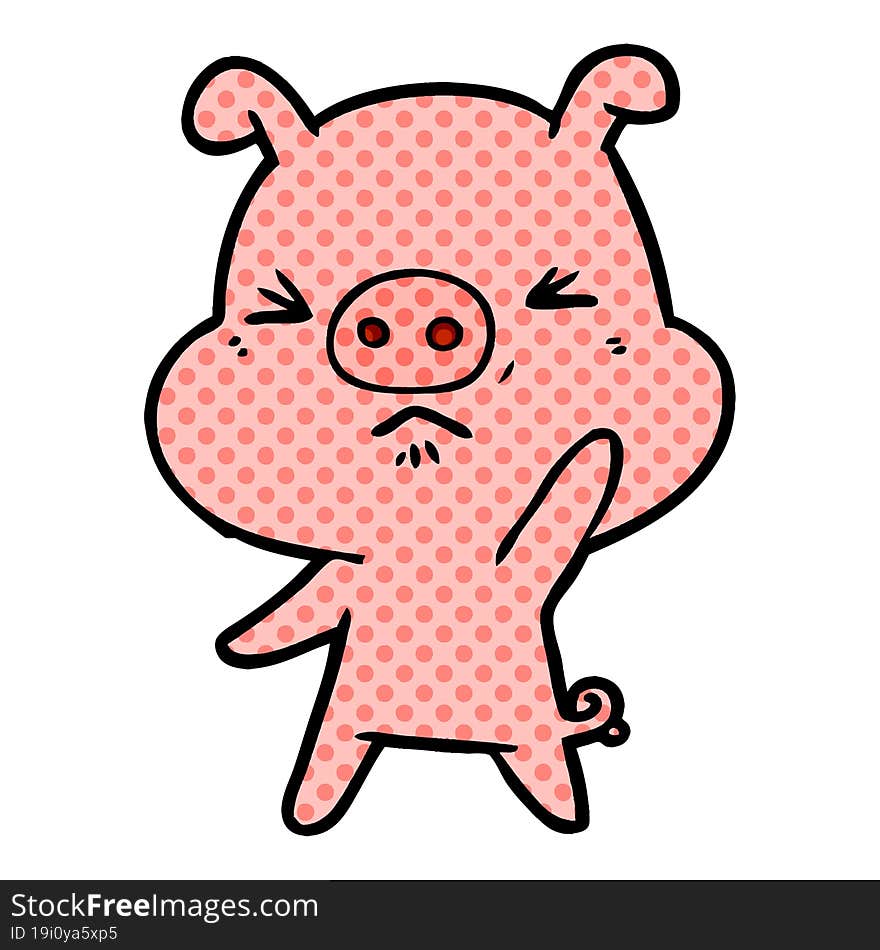 cartoon angry pig. cartoon angry pig