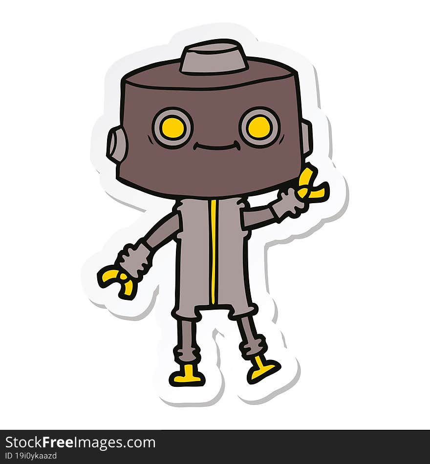 sticker of a cartoon robot