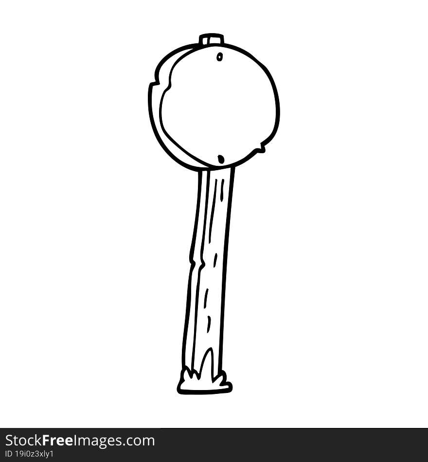 line drawing cartoon sign post