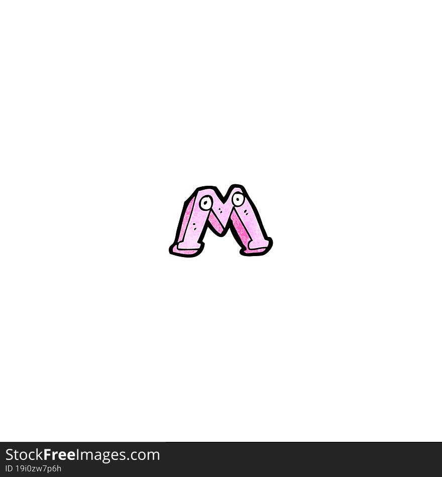 cartoon letter m with eyes