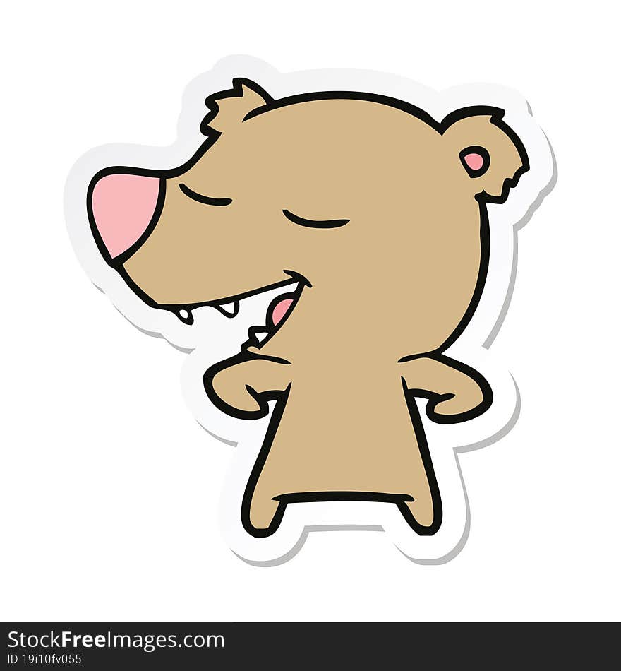 Sticker Of A Cartoon Bear