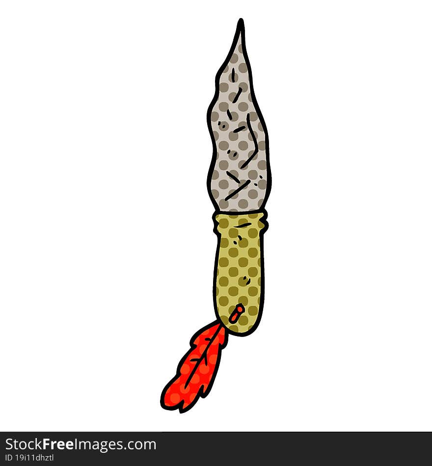 cartoon doodle of a primitive stone dagger