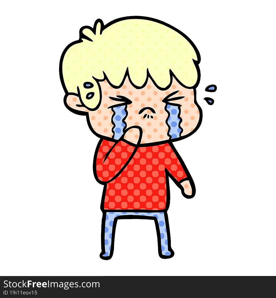 cartoon boy crying. cartoon boy crying