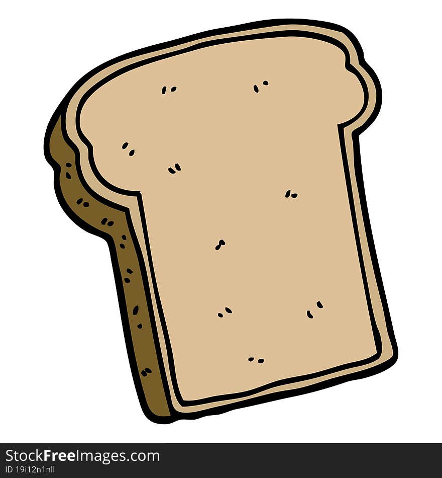 cartoon doodle slice of bread