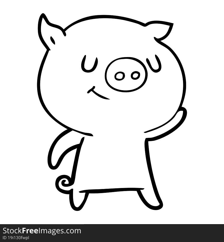 happy cartoon pig. happy cartoon pig