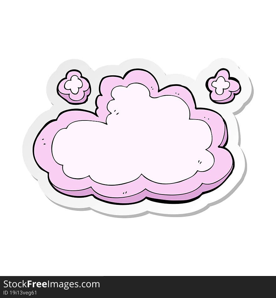 sticker of a cartoon decorative cloud