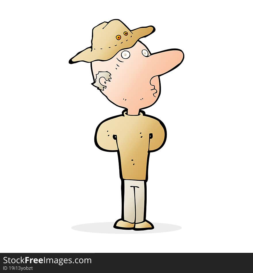 cartoon man wearing hat. cartoon man wearing hat