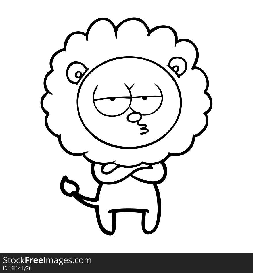 cartoon tired lion. cartoon tired lion