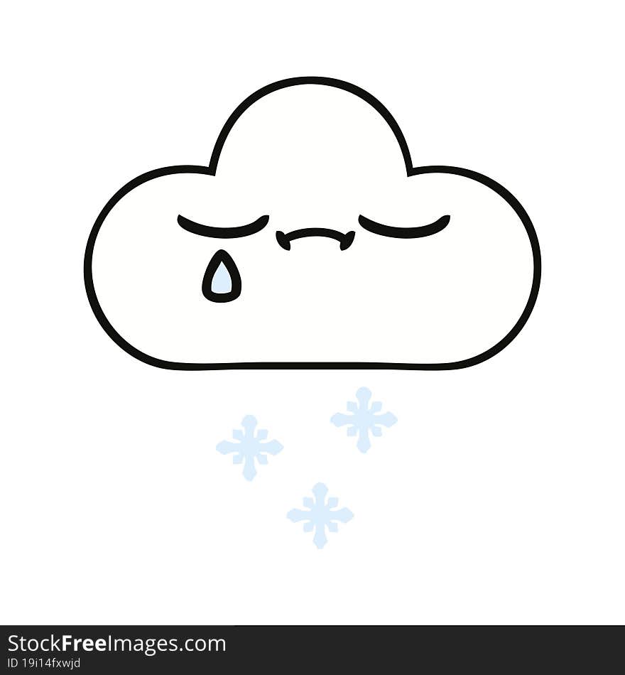 cute cartoon of a snow cloud. cute cartoon of a snow cloud