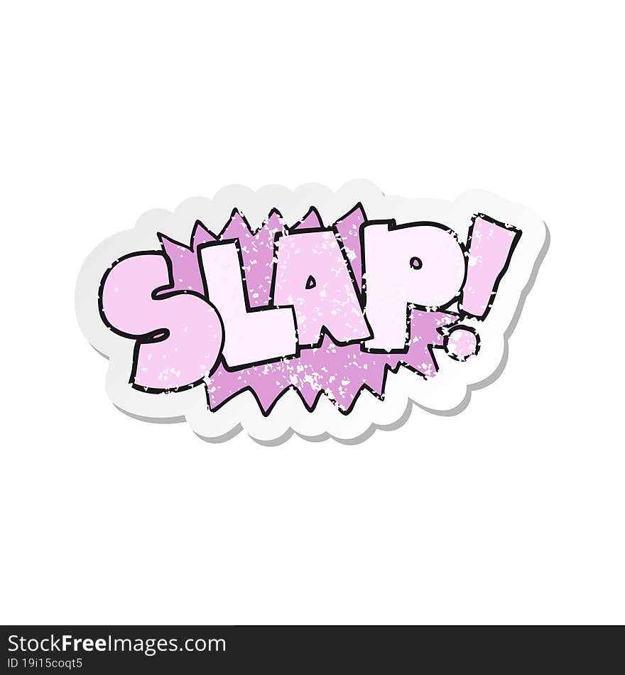 retro distressed sticker of a cartoon slap symbol