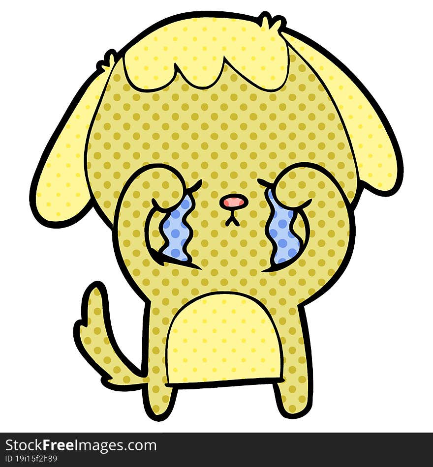 cartoon crying dog. cartoon crying dog