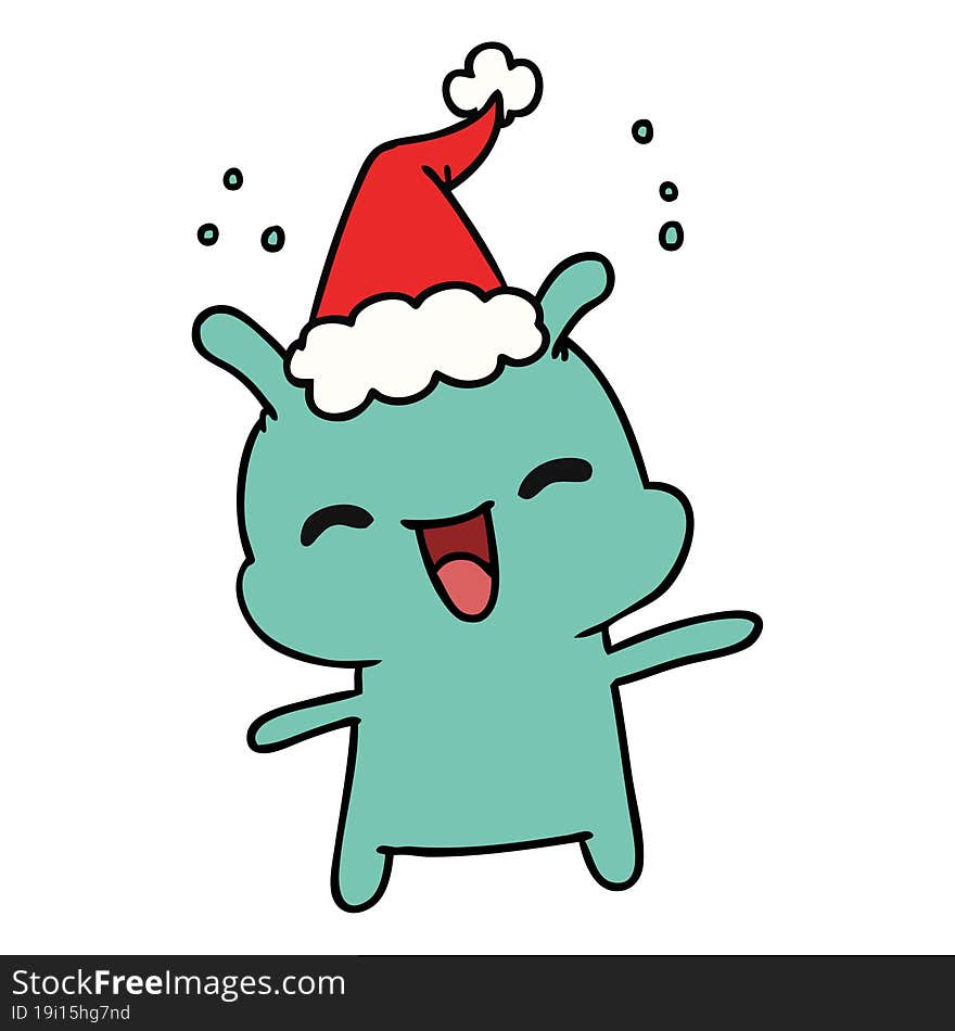 christmas cartoon of kawaii alien