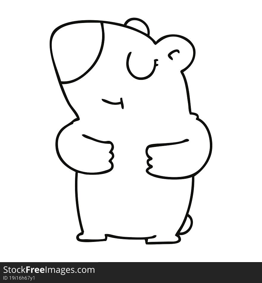 quirky line drawing cartoon bear