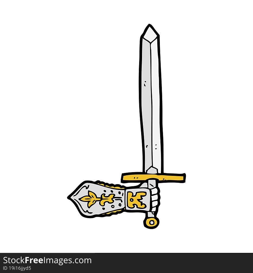 cartoon sword and hand