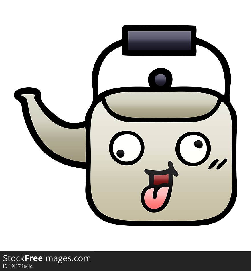 Gradient Shaded Cartoon Kettle