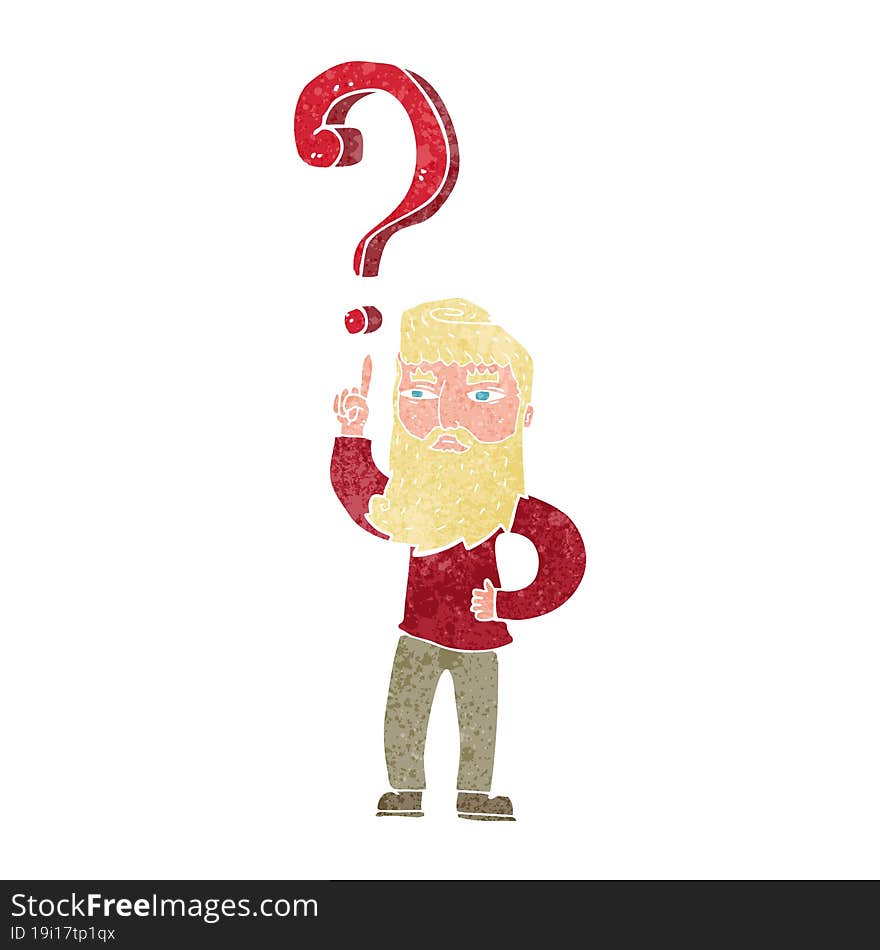 Cartoon Man With Question