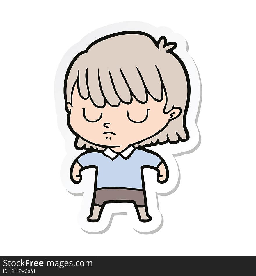 sticker of a cartoon woman