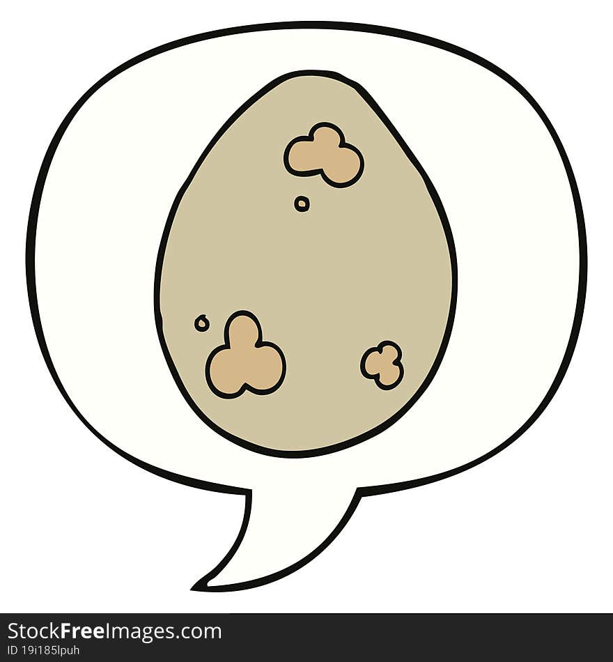 cartoon egg with speech bubble. cartoon egg with speech bubble