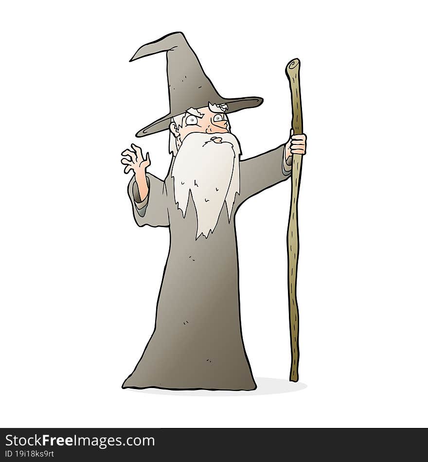 cartoon old wizard