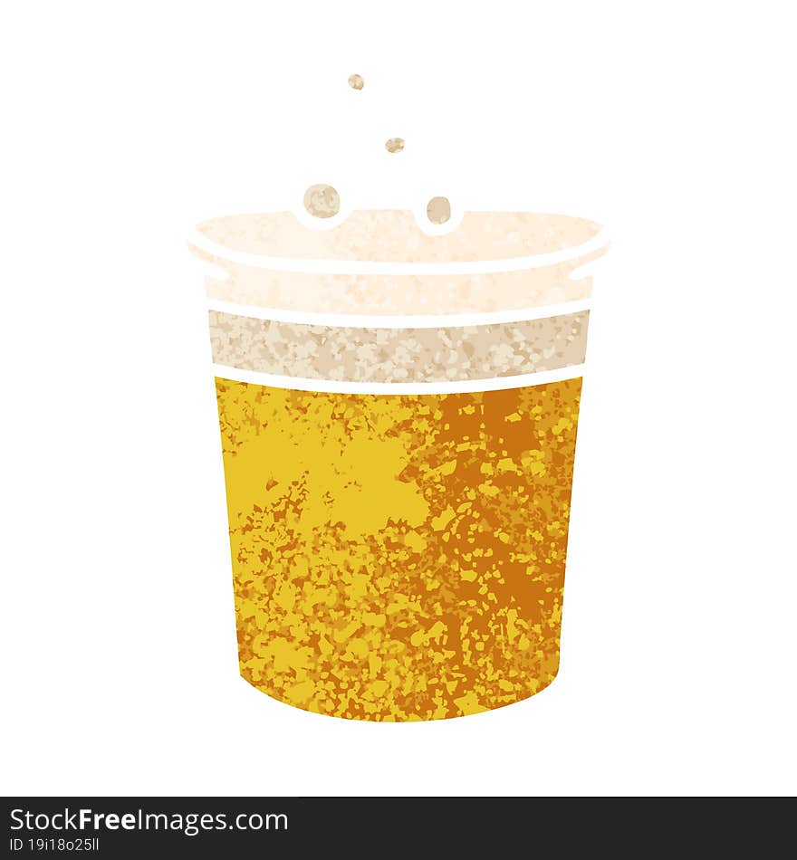 retro illustration style quirky cartoon glass of beer. retro illustration style quirky cartoon glass of beer