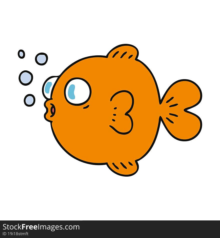 hand drawn quirky cartoon fish. hand drawn quirky cartoon fish