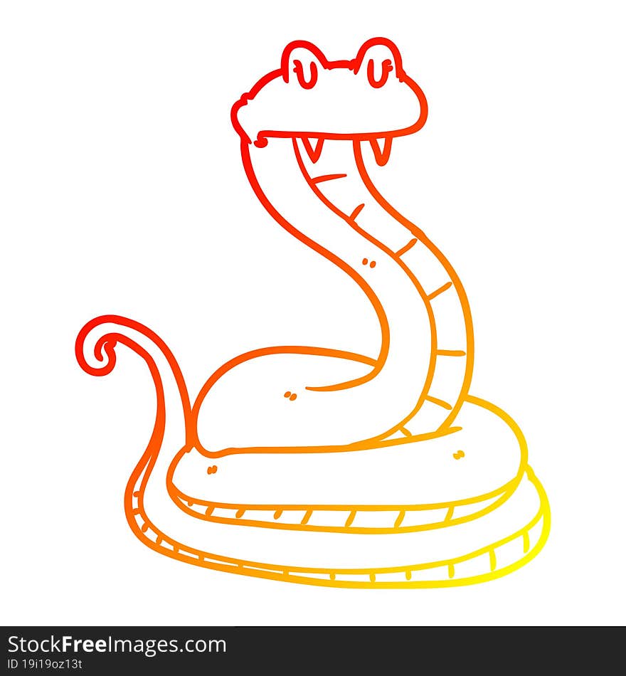 Warm Gradient Line Drawing Cartoon Snake