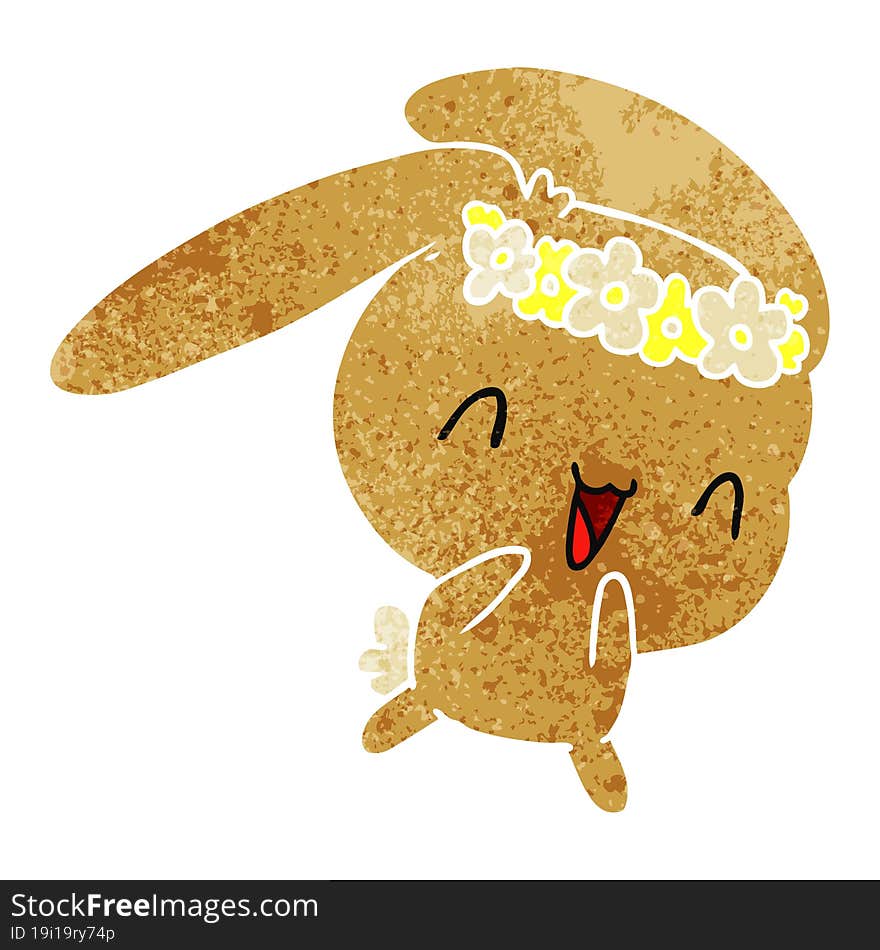 retro cartoon kawaii cute furry bunny