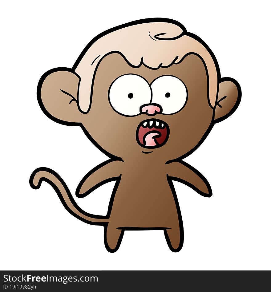 cartoon shocked monkey. cartoon shocked monkey