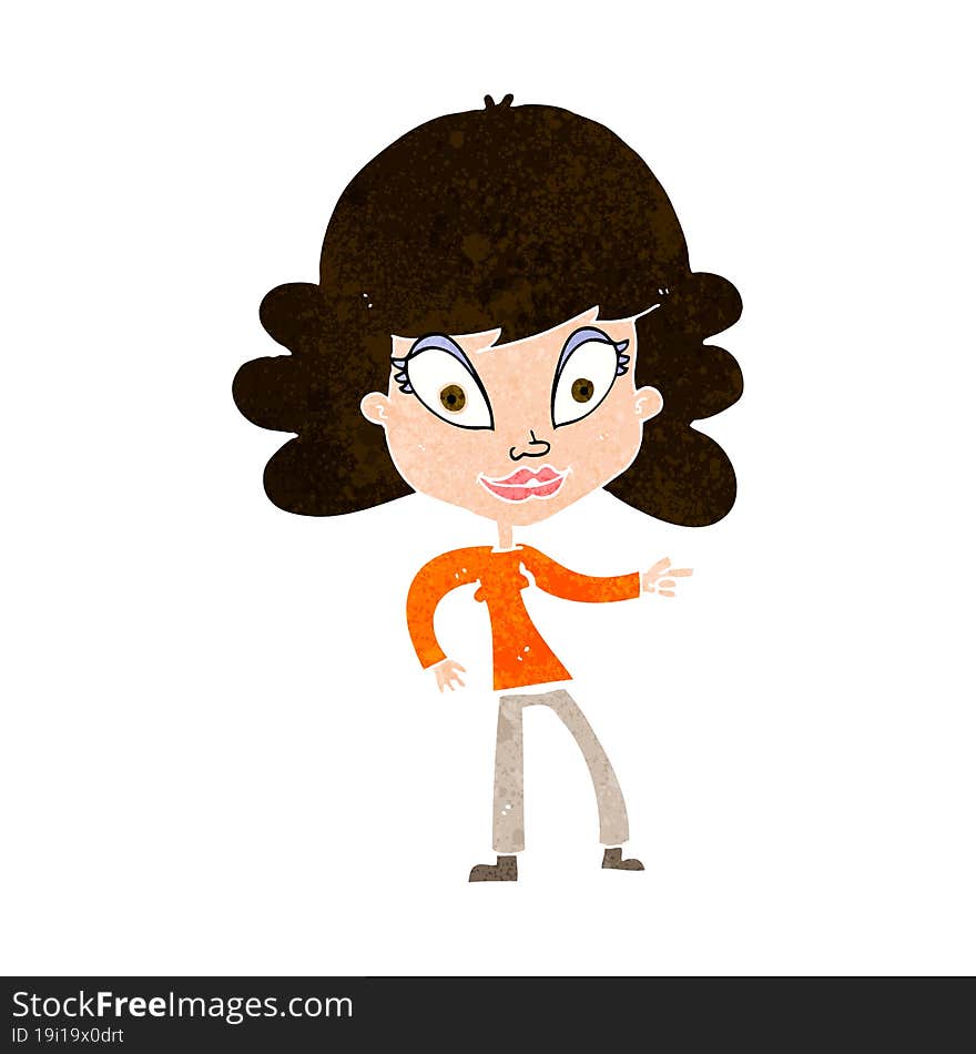 cartoon woman pointing