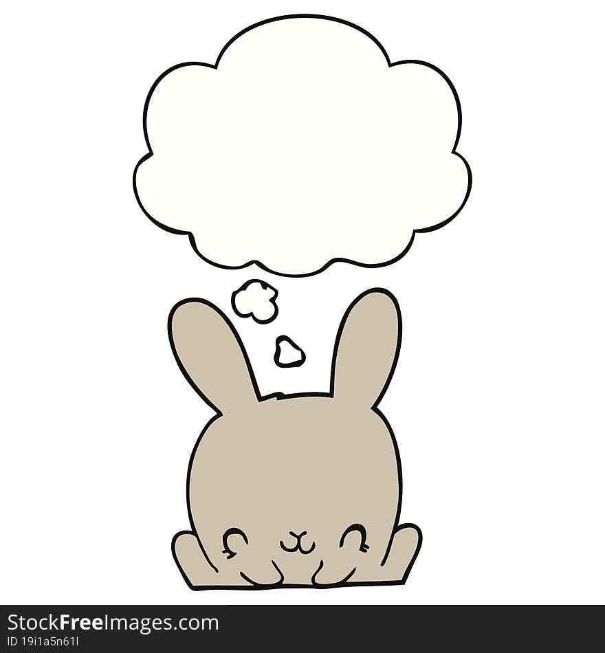 Cartoon Rabbit And Thought Bubble