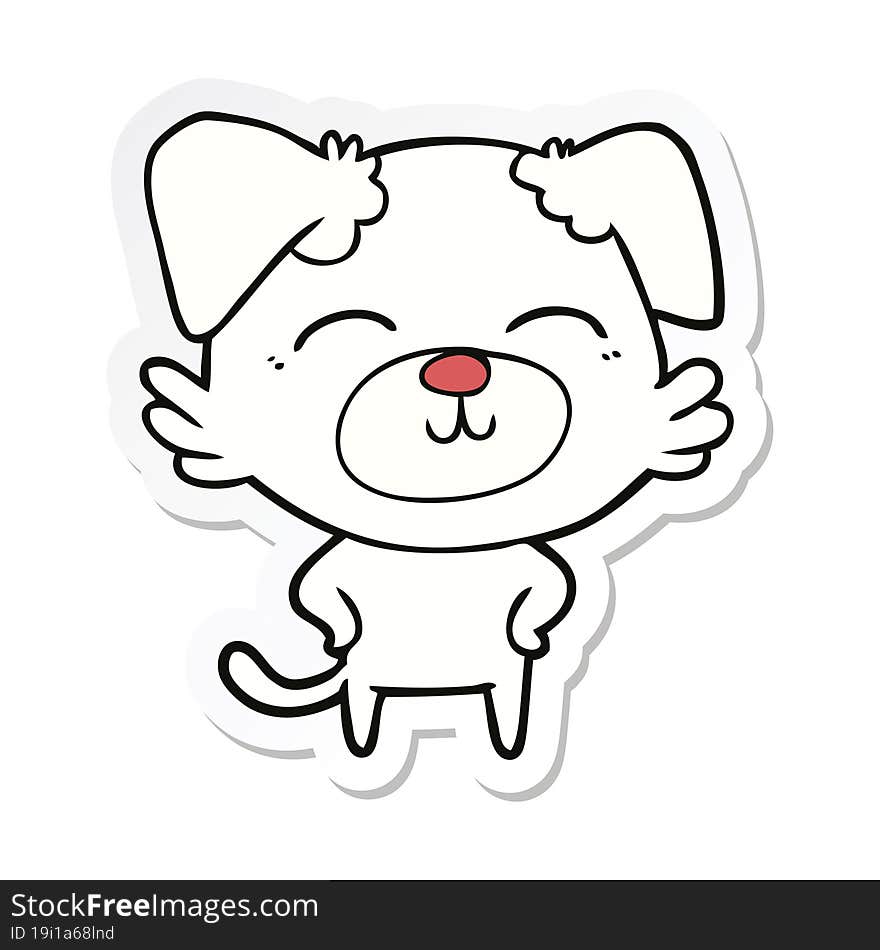 sticker of a cartoon dog