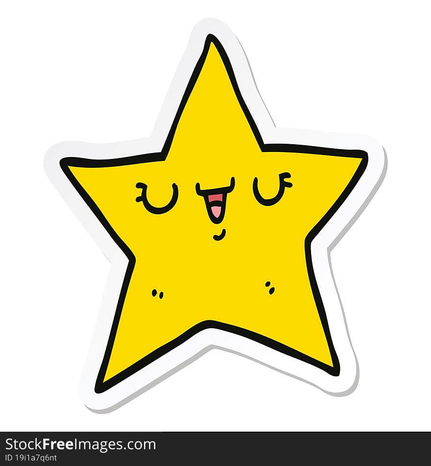 Sticker Of A Cartoon Star