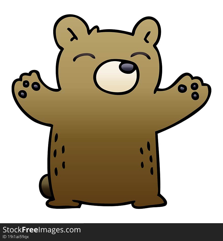 quirky gradient shaded cartoon bear