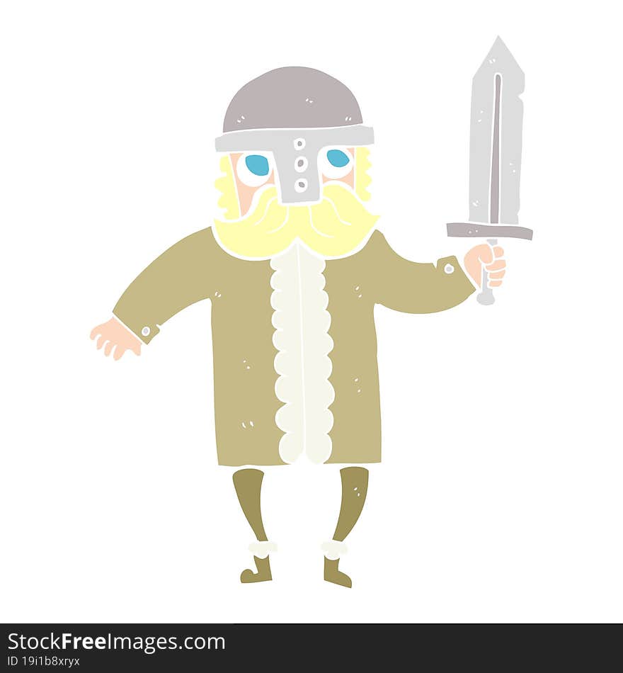 flat color illustration of saxon warrior. flat color illustration of saxon warrior