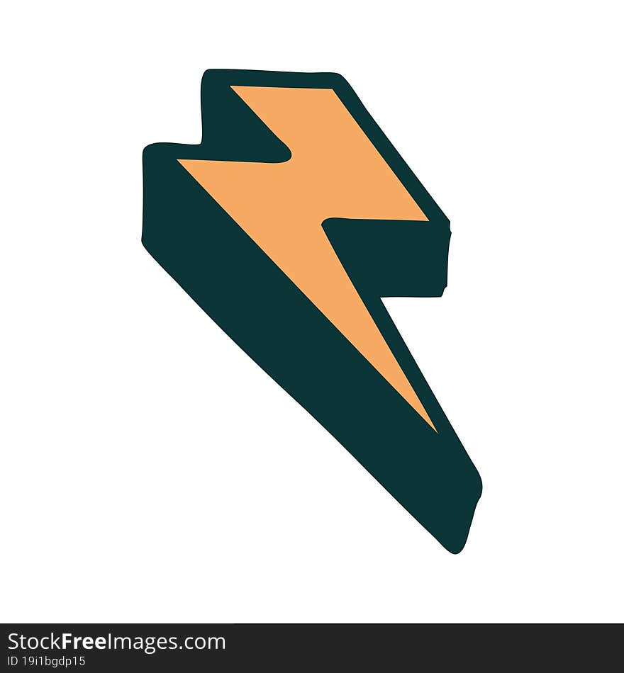 tattoo style icon of lightning  bolt