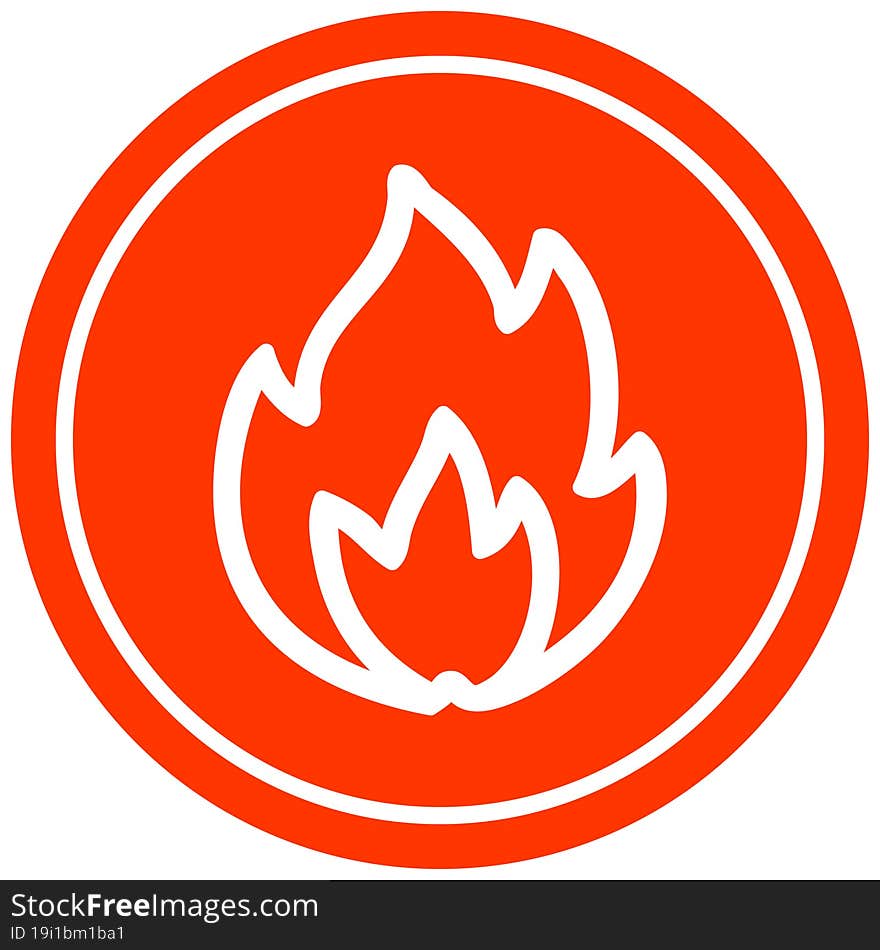 Simple Flame Circular Icon