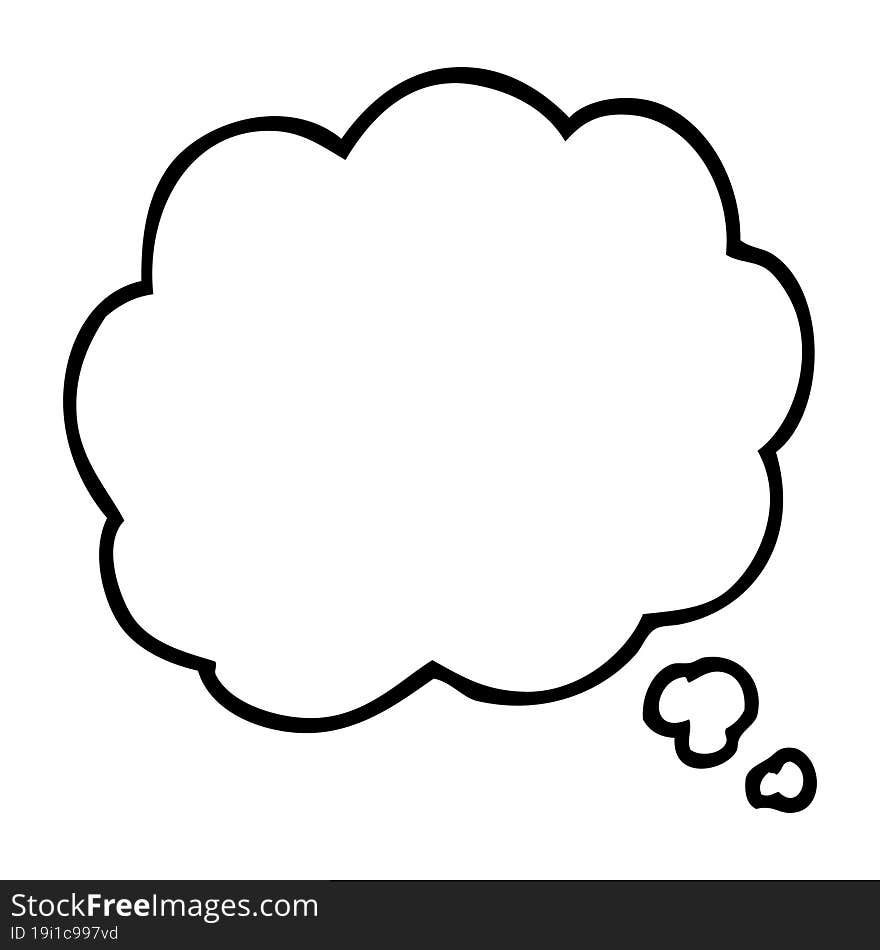 line drawing cartoon thought cloud