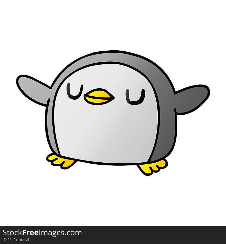 gradient cartoon kawaii of a cute penguin