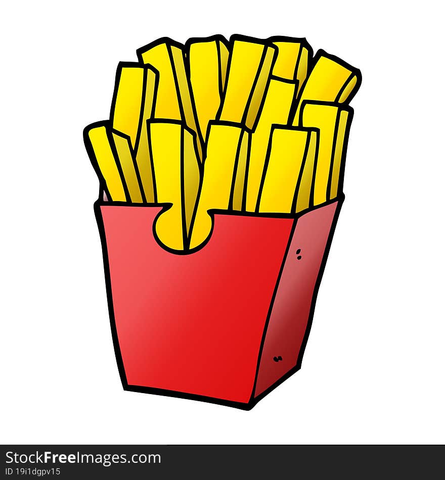 Cartoon Doodle Takeout Fries