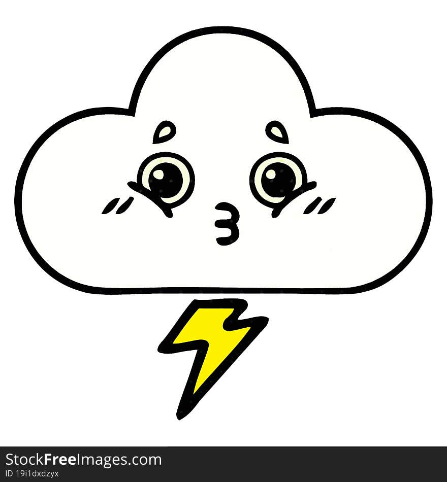 comic book style cartoon of a storm cloud