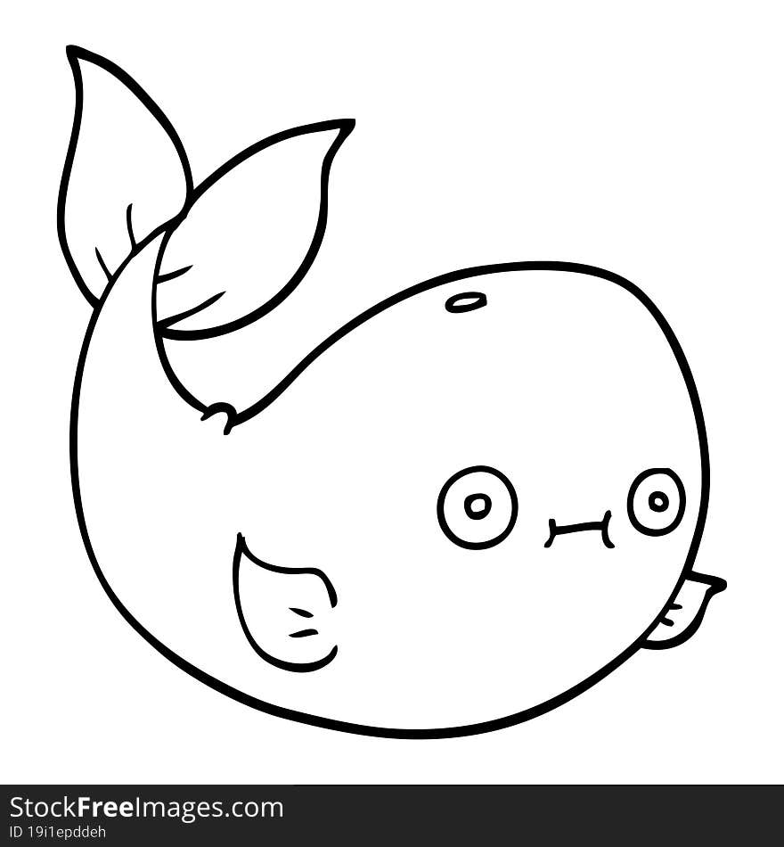 line drawing cartoon sea whale