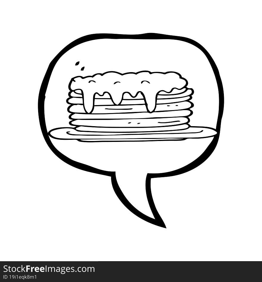 speech bubble cartoon pancake stack