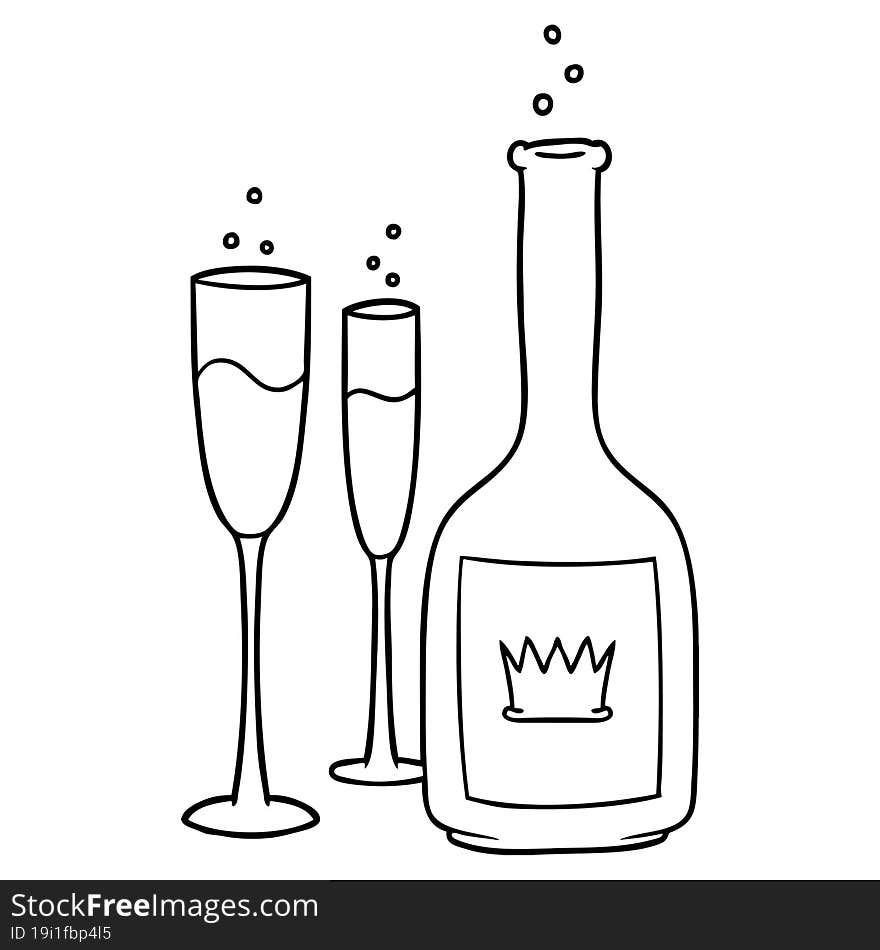 cartoon champagne. cartoon champagne