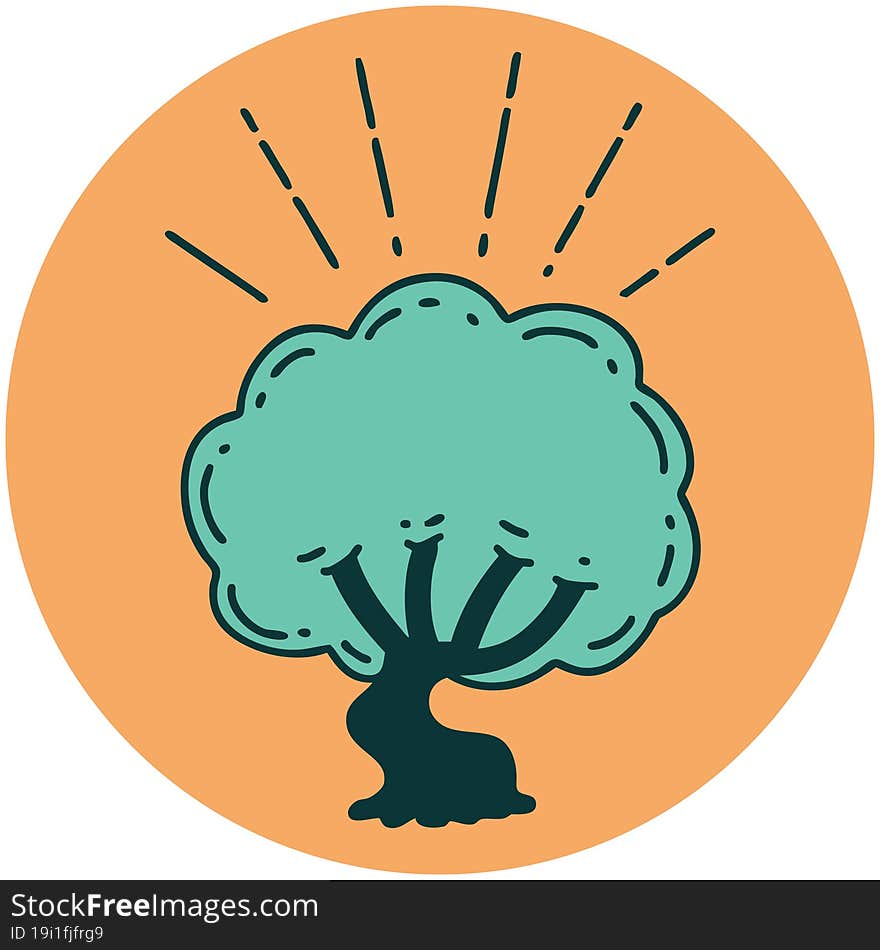 icon of a tattoo style tree