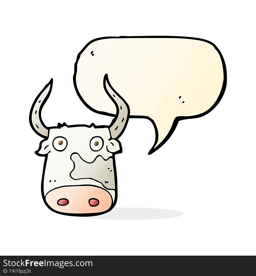 cartoon cow with speech bubble