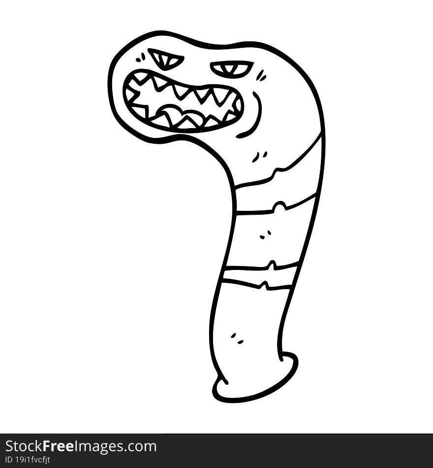 line drawing cartoon monster leech