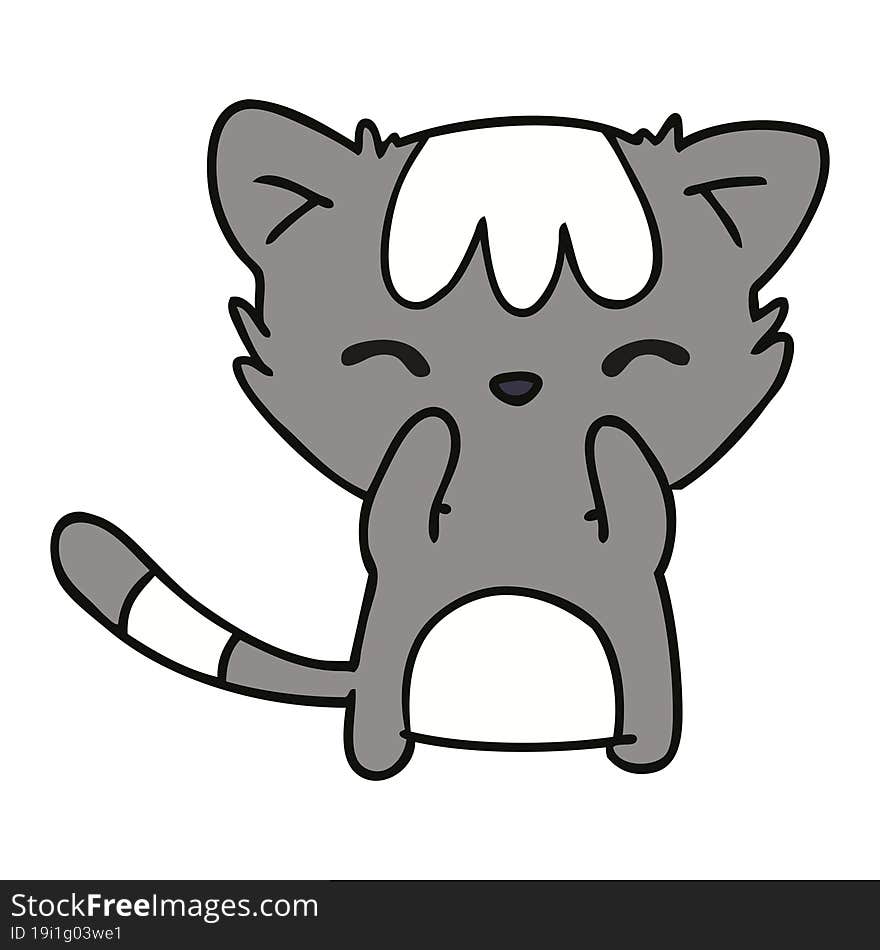 cartoon of cute kawaii cat